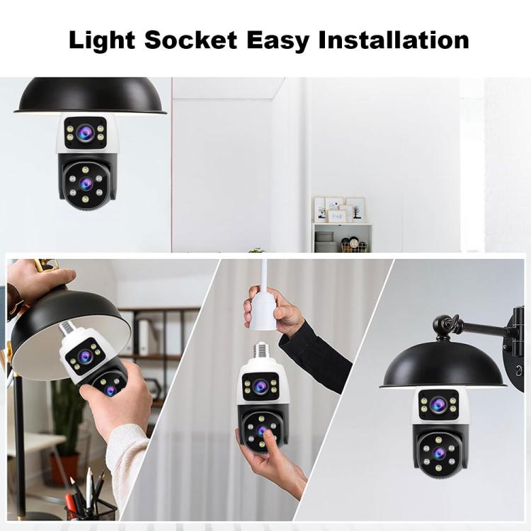 SriHome SH068 E27 4MP HD Dual Lens Light Bulb Camera Outdoor IP66 Waterproof SriHome SH068 E27 4MP HD Dual Lens Light Bulb Camera Outdoor IP66 Waterproof